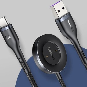 کابل تایپ سی و داک شارژ ساعت بیسوس Baseus Cafule One-for-two Data Cable USB to C+ Watch Charging Dock