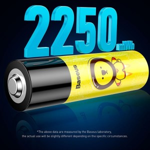 پک 2 عددی باتری قلمی شارژی بیسوس Baseus AA Rechargeable Li-ion Battery 2100mWh ACCB-A2L دارای پورت
