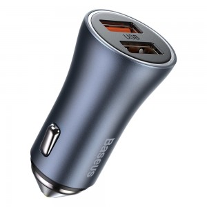 شارژر فندکی سریع دو پورت بیسوس Baseus Golden Contactor Pro Dual USB Quick Car Charger 40W