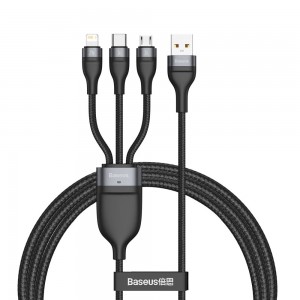 کابل شارژ سریع سه سر بیسوس Baseus Flash Series 3 in 1 Fast Cable 1.2m CA1T3