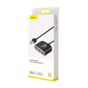 هاب 4 پورت بیسوس Square Round 4 IN 1 USB Hub Adapter