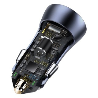 شارژر فندکی فست شارژ بیسوس Baseus Golden Contactor Pro Dual USB A QC TZCCJD-A0G توان 40W همراه با کابل