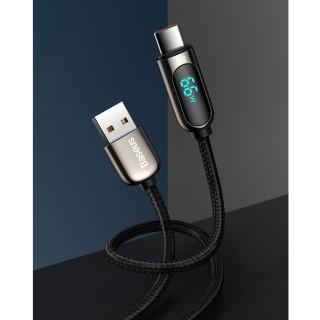 کابل یواس‌بی به تایپ‌سی بیسوس Baseus CASX020101 66W USB to USB-C / Type-C Digital Display Fast Charging Data Cable 2M