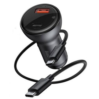 شارژر فندکی سریع دو پورت با کابل بیسوس Baseus Digital Display PPS Quick Car Charger