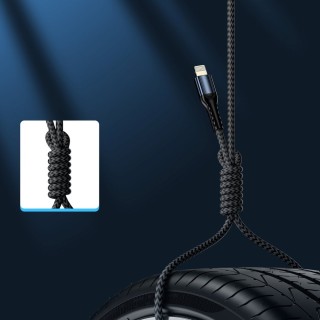 کابل شارژ سریع و انتقال داده تایپ سی 3 آمپر جویروم بسته 3 عددی (Joyroom N10 King Kong series set of 3 x nylon cable USB cord - Type C (0.25m + 1.2m + 2m