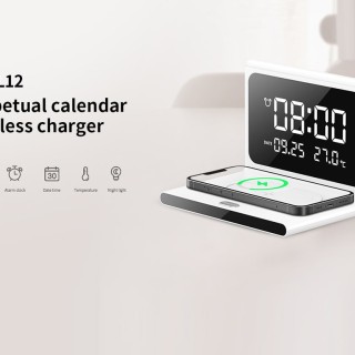 پد شارژر بی‌سیم و ساعت رومیزی رسی Recci RLS-L12 Perpetual Calendar Wireless Charger