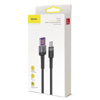 Baseus Cafule cable USB Type C SuperCharge 40W Quick Charge 3.0 QC 3.0 cable 1m gray-black