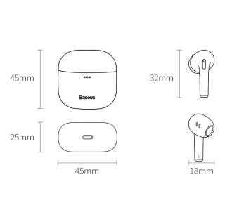 هندزفری بلوتوث بیسوس Baseus E8 wireless Bluetooth 5.0 Earbuds earphones waterproor NGE8-01