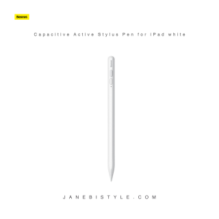 Baseus Capacitive Active Stylus Pen for iPad white + USB Type C 3A 0.3m cable (SXBC000102)