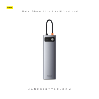 هاب 11 پورت 100 وات بیسوس Baseus Metal Gleam 11 in 1 Multifunctional Type-C HUB 100W CAHUB-CT0G