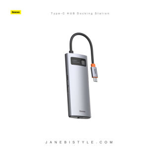 هاب 9 پورت بیسوس Baseus Metal Gleam 9 in 1 Multifunctional Type-C HUB 100W CAHUB-CU0G