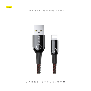 کابل لایتنینگ هوشمند بیسوس Baseus C-shaped Lightning Cable 1m