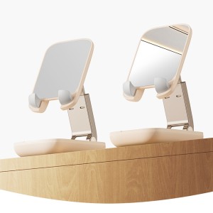 Adjustable phone stand with mirror Baseus Seashell Series - purple