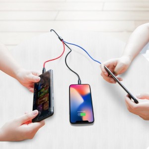 کابل سه سر رنگی 1.2 متر بیسوس Baseus Three Primary Colors 3in1 USB to micro USB / Lightning / Type C cable 3.5A 1.2M CAMLT-BSY01