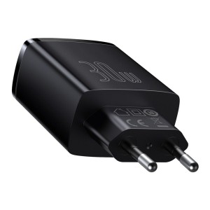 آداپتور سه سر 30 وات بیسوس Baseus Compact quick charger USB Type C & USB 30W 3A Quick Charge CCXJ-E01