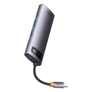 هاب تایپ سی 8 پورت بیسوس Baseus StarJoy HUB 8 Port Type C 3x USB HDMI RJ45 SD/TF Type C PD WKWG080113