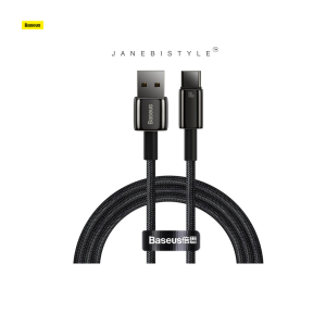 Baseus Tungsten Gold cable USB-A - USB-C 480Mb / s 100W 1m black (CAWJ000001)