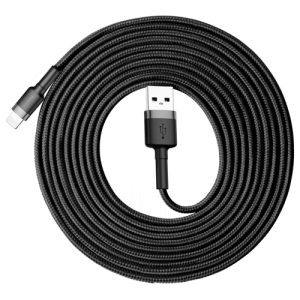 Baseus Cafule Cable Durable Nylon Cable USB / Lightning QC3.0 2A 3M Black-Grey (CALKLF-RG1)
