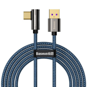 Baseus Legendary angled gaming cable USB - USB Type C 66W 2m blue (CACS000503)