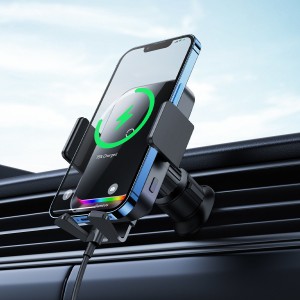 هولدر موبایل دریچه کولری شارژر وایرلس دار خودرو بیسوس Baseus Halo Electric Wireless Charging Car Mount 15W SUDD000001