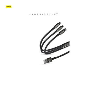 Baseus Tungsten 3in1 cable USB - USB Type C / Lightning / micro USB 3.5 A 1.5 m black (CAMLTWJ-01)