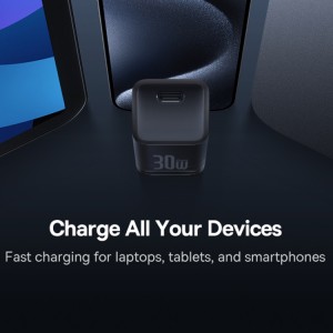 Baseus OS-GaN5S Gallium Nitride 30W Type-C Fast Charger, US Plug(Black)
