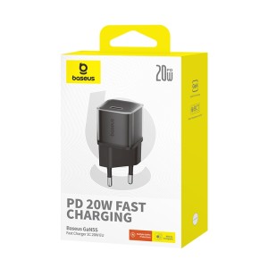 Baseus OS-GaN5S Gallium Nitride 20W Type-C Fast Charger, EU Plug(Black)