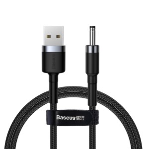 Baseus Cafule Series 2A USB to DC 3.5mm Cable, Length: 1m(Black Grey)