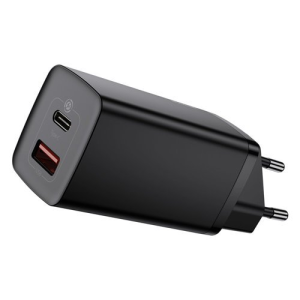 Baseus GaN2 Lite fast wall charger 65W USB / USB Type C Quick Charge 3.0 Power Delivery (gallium nitride) black (CCGAN2L-B01)