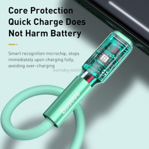 Baseus CALGJ-01 2.4A USB to 8 Pin Charging + Data Transmission Silicone Data Cable, Length: 1m(Black)