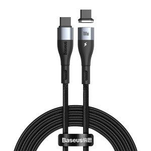 Baseus CATXC-Q01 Zinc Magnetic Series 100W PD USB-C / Type-C to USB-C / Type-C Fast Charge Data Cable, Cable Length: 1.5m(Black)
