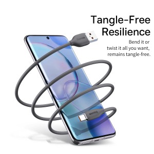 Baseus CAGD010101 Jelly Series 100W USB to USB-C / Type-C Liquid Silicone Fast Charging Data Cable, Cable Length:2m(Black)