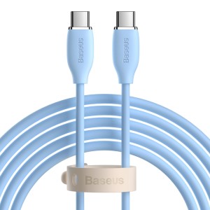 Baseus CAGD030103 Jelly Series 100W USB-C / Type-C to USB-C / Type-C Liquid Silicone Fast Charging Data Cable, Cable Length:2m(Blue)