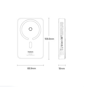 استند و پاوربانک 20 وات مگسیف دار 5000mAh بیسوس Baseus MagSafe MagPro Magnetic Bracket Power Bank 5000mAh 20W