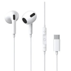 Baseus encok c17 in-ear wired headphones with usb type c microphone white