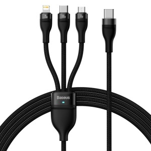 Baseus Flash Series II cable USB Type C - USB Type C / Lightning / micro USB 100 W 1.5 m black