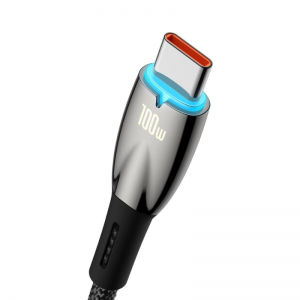 کابل فست شارژ تایپ سی 100 وات 1 متر بیسوس Baseus Glimmer fast charging cable USB to Type C 100W 480Mbps 1m