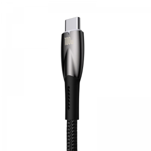 کابل فست شارژ تایپ سی 100 وات 1 متر بیسوس Baseus Glimmer fast charging cable USB to Type C 100W 480Mbps 1m