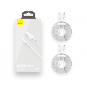 Baseus 2x USB cable - USB Type C fast charging Power Delivery Quick Charge 40 W 5 A 1.5 m white