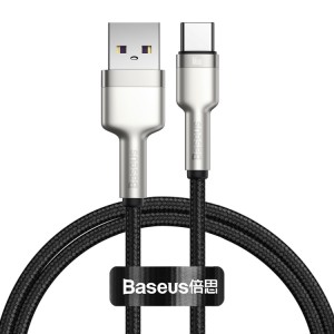aseus CAKF000101 Cafule Series 66W USB to USB-C / Type-C Metal Data Cable, Cable Length:1m(Black)