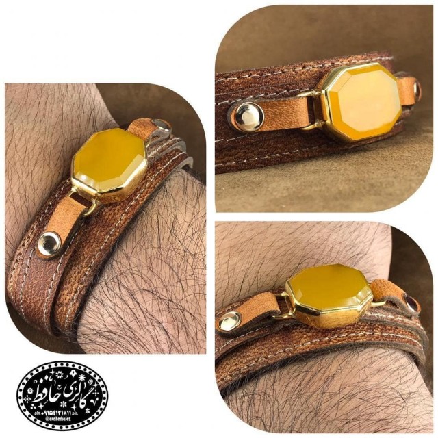 دستبند عقیق خراسانی قاب نقره همراه گنجینه پنج حرز شریف