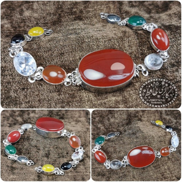 دستبند ام البنین (دستبند چند نگینه) +گنجینه پنج حرز شریف