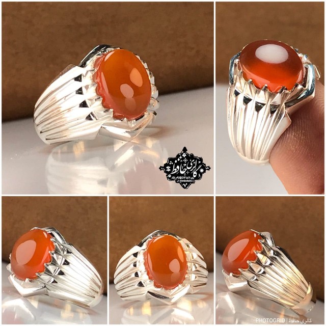 انگشتر عقیق یمنی جوندار مردانه