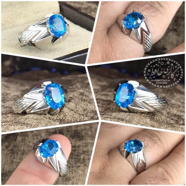 انگشتر نفیس بلو توپاز اصل لندن