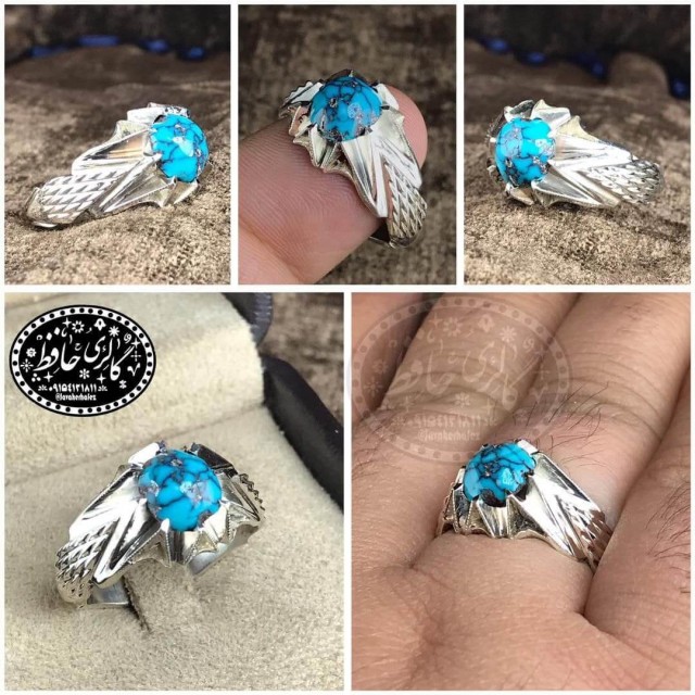 انگشتر فیروزه عنکبوتی خوش طبع اصل نیشابور