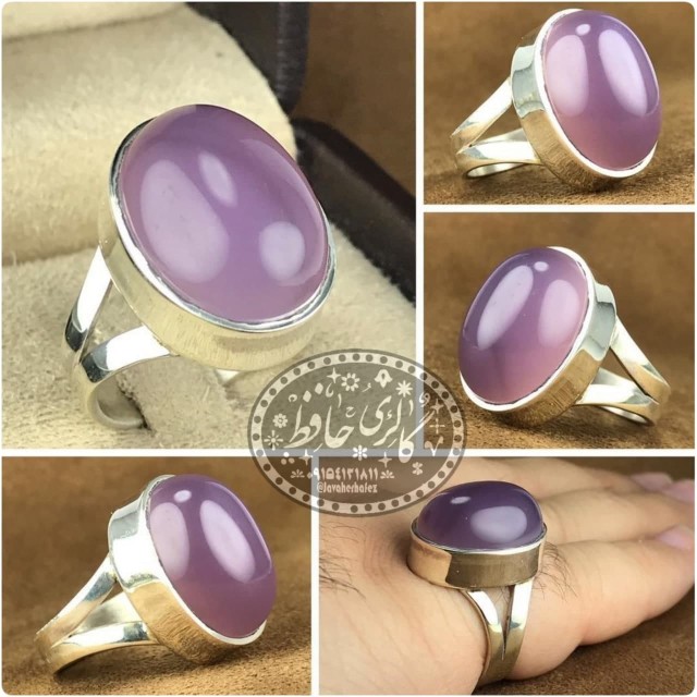 انگشتر عقیق سوسنی خراسانی با رکاب نقره همراه گنجینه پنج حرز شریف