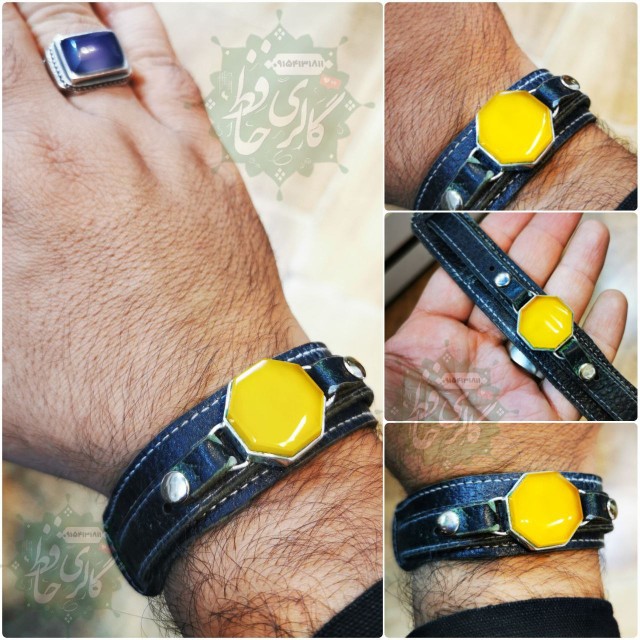 دستبند عقیق خراسانی قاب نقره همراه گنجینه پنج حرز شریف