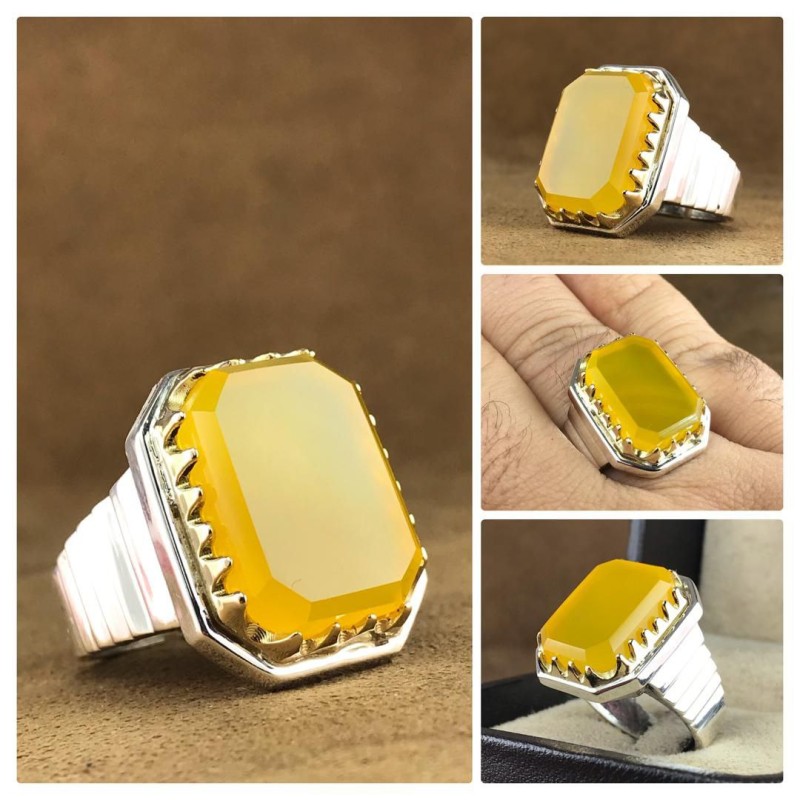 انگشتر عقیق خراسانی رکاب نقره همراه گنجینه پنج حرز شریف