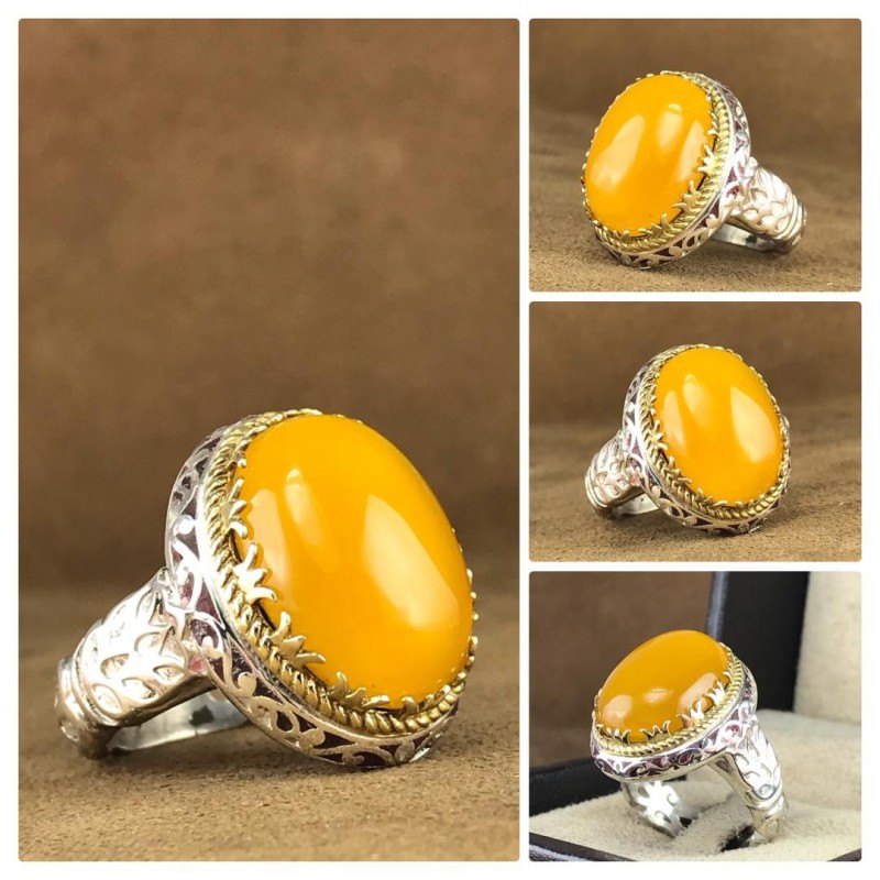 انگشتر عقیق خراسانی رکاب نقره همراه گنجینه پنج حرز شریف