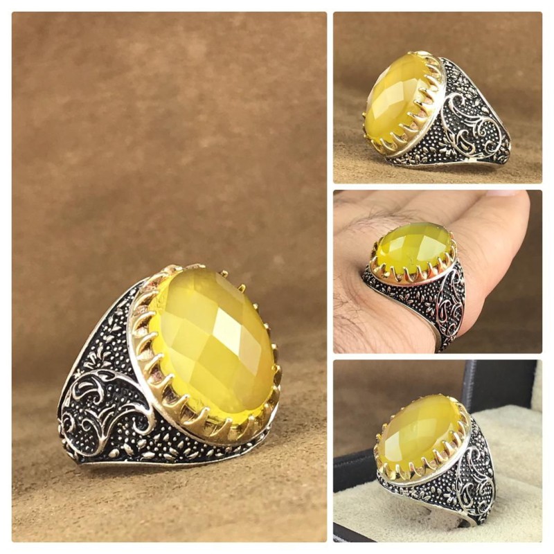 انگشتر عقیق خراسانی رکاب نقره همراه گنجینه پنج حرز شریف